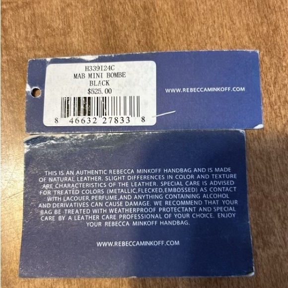 Rebecca Minkoff EUC black leather Ostrich embossed handbag with dust bag. - Picture 9 of 12